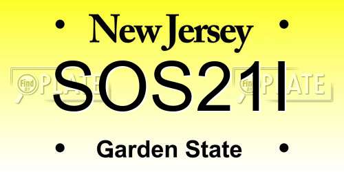 SOS21I New Jersey License Plate