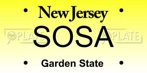 SOSA New Jersey License Plate