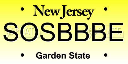 SOSBBBE New Jersey License Plate