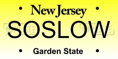 SOSLOW New Jersey License Plate