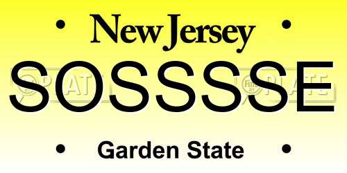 SOSSSSE New Jersey License Plate
