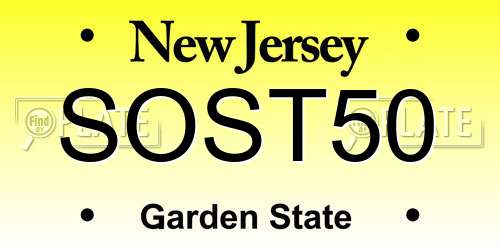 SOST50 New Jersey License Plate