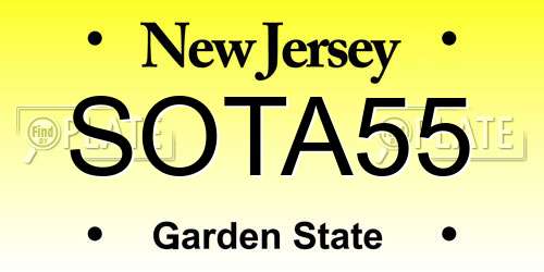 SOTA55 New Jersey License Plate