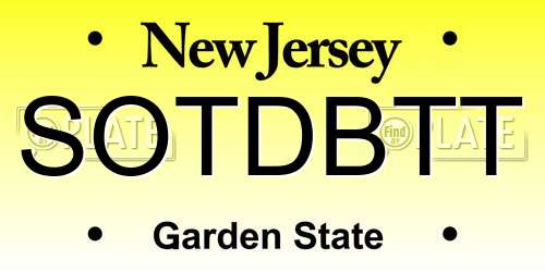 SOTDBTT New Jersey License Plate
