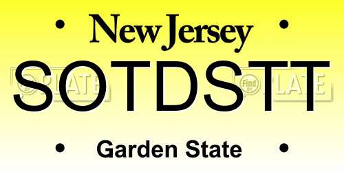 SOTDSTT New Jersey License Plate