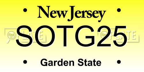 SOTG25 New Jersey License Plate