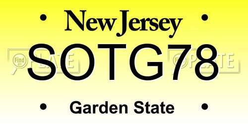 SOTG78 New Jersey License Plate