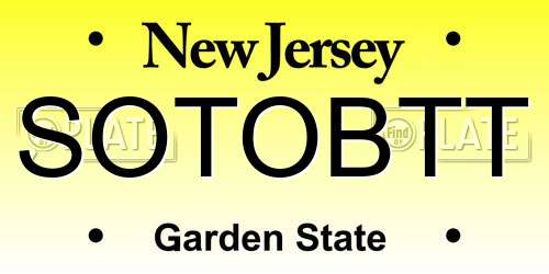 SOTOBTT New Jersey License Plate