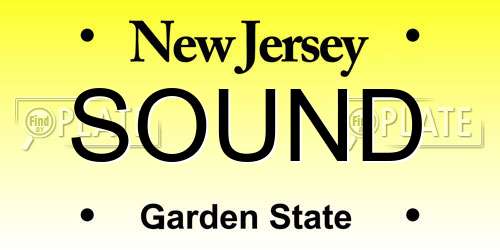 SOUND New Jersey License Plate