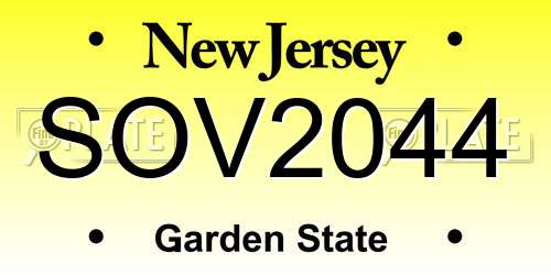 SOV2044 New Jersey License Plate