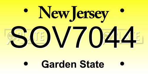 SOV7044 New Jersey License Plate
