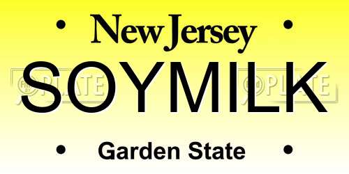 SOYMILK New Jersey License Plate