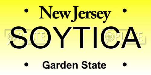 SOYTICA New Jersey License Plate