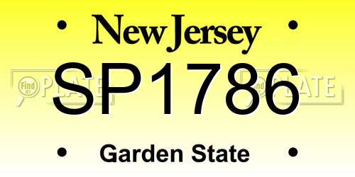 SP1786 New Jersey License Plate