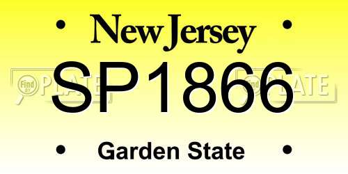 SP1866 New Jersey License Plate