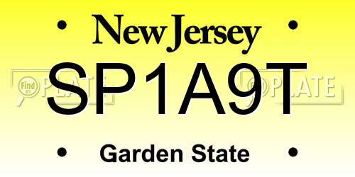 SP1A9T New Jersey License Plate