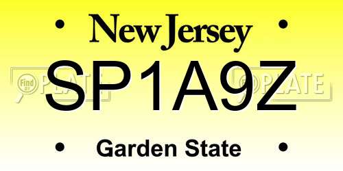 SP1A9Z New Jersey License Plate