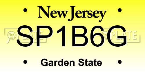 SP1B6G New Jersey License Plate