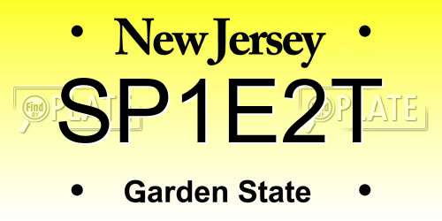 SP1E2T New Jersey License Plate