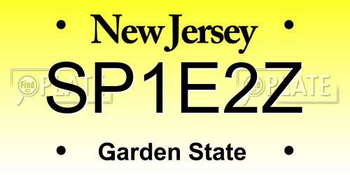 SP1E2Z New Jersey License Plate