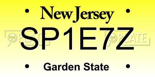 SP1E7Z New Jersey License Plate