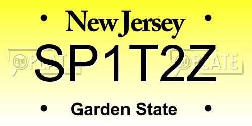 SP1T2Z New Jersey License Plate