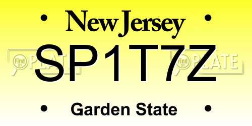 SP1T7Z New Jersey License Plate