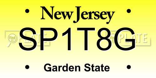 SP1T8G New Jersey License Plate