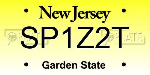 SP1Z2T New Jersey License Plate