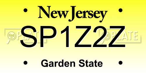 SP1Z2Z New Jersey License Plate