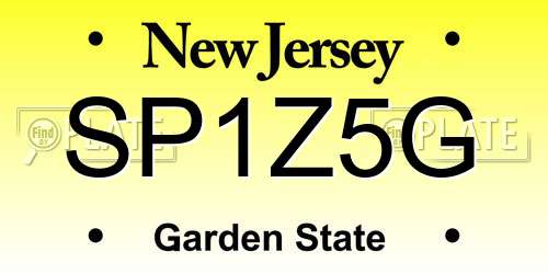 SP1Z5G New Jersey License Plate