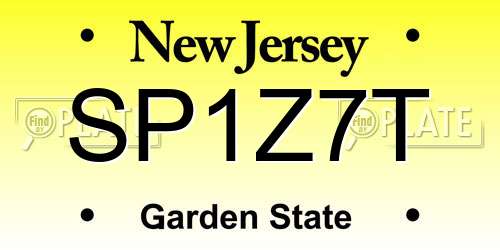 SP1Z7T New Jersey License Plate