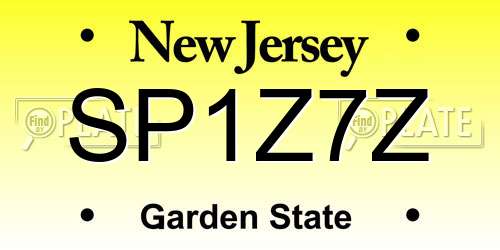 SP1Z7Z New Jersey License Plate