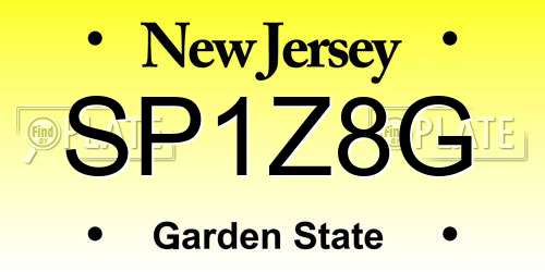 SP1Z8G New Jersey License Plate
