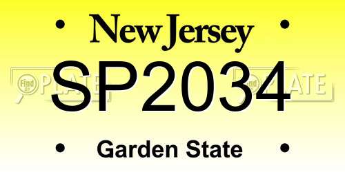 SP2034 New Jersey License Plate