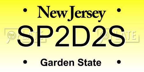 SP2D2S New Jersey License Plate