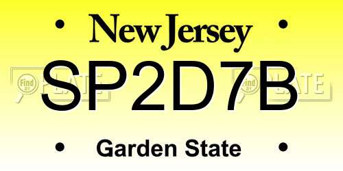 SP2D7B New Jersey License Plate