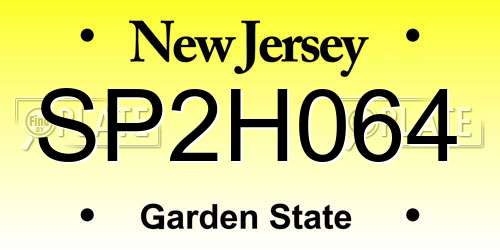 SP2H064 New Jersey License Plate