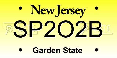 SP2O2B New Jersey License Plate