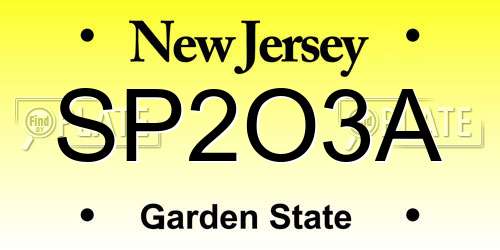 SP2O3A New Jersey License Plate