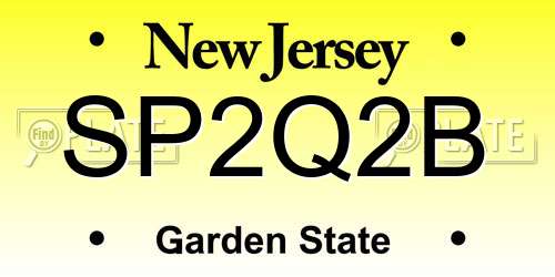SP2Q2B New Jersey License Plate
