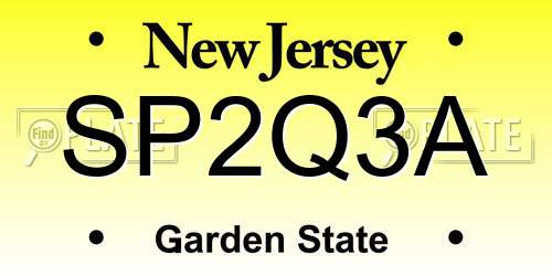 SP2Q3A New Jersey License Plate