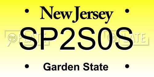 SP2S0S New Jersey License Plate