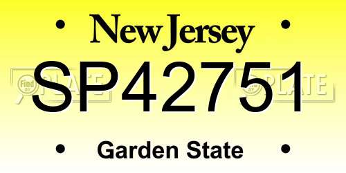 SP42751 New Jersey License Plate