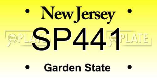 SP441 New Jersey License Plate