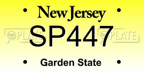 SP447 New Jersey License Plate