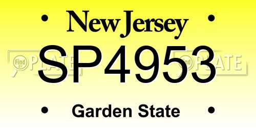 SP4953 New Jersey License Plate