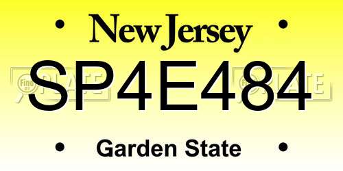 SP4E484 New Jersey License Plate