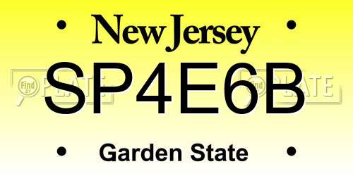 SP4E6B New Jersey License Plate