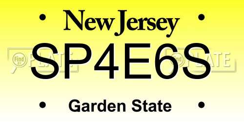 SP4E6S New Jersey License Plate